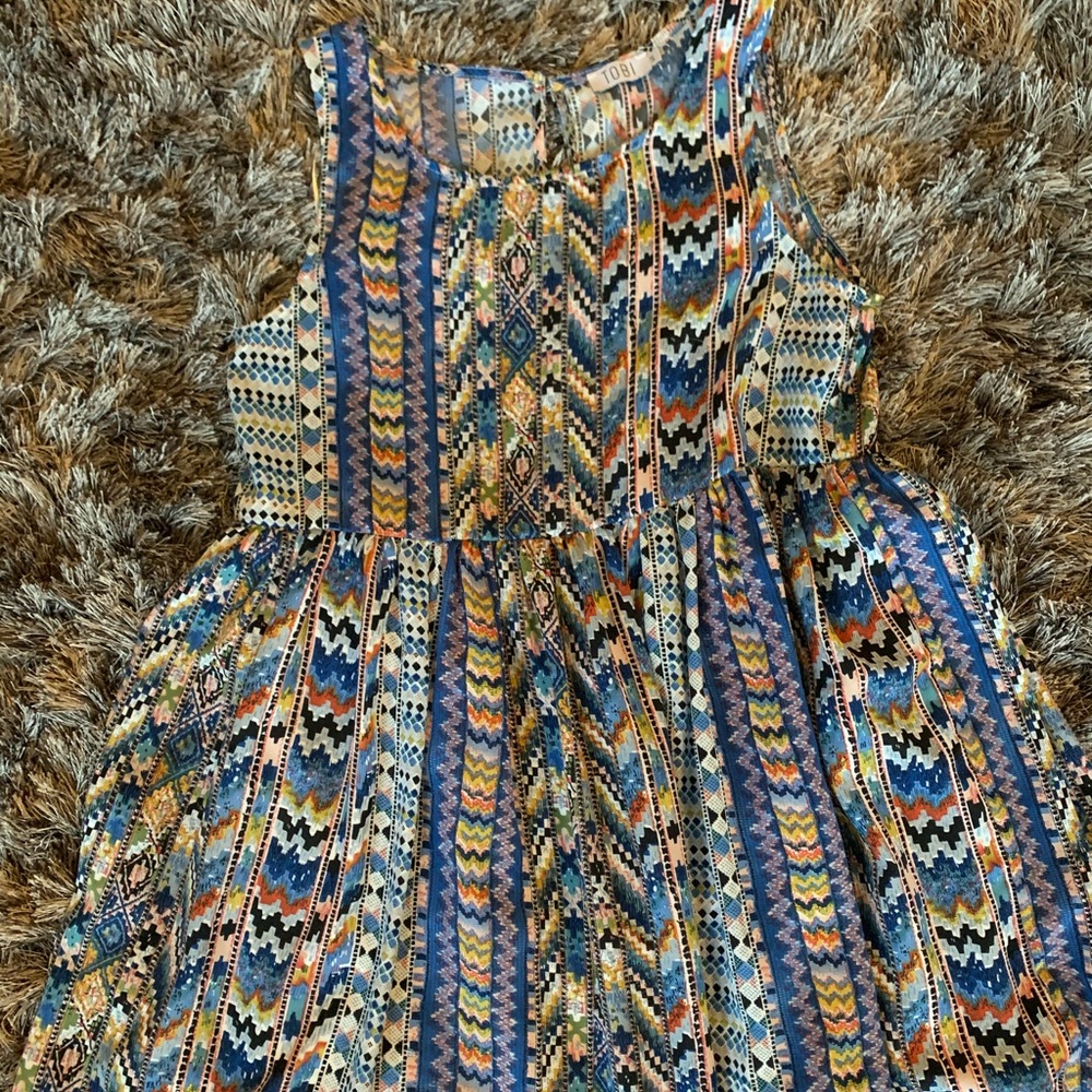 TOBI Aztec Patterned Babydoll Dress